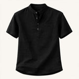 Men's Cotton Linen Henley Shirt | Breathable Comfort, Effortless Style