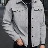 Men's Snap Button Jacket – Modern Casual Lightweight Overshirt