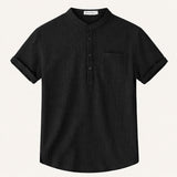 Men's Cotton Linen Henley Shirt | Breathable Summer Comfort