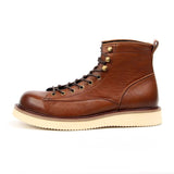 Men's Classic Lace Up Boots - Contrast Sole Ankle Boots