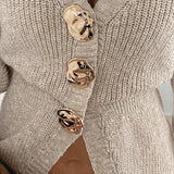 Women's Short-Sleeve V-Neck Cardigan - Fitted Waist Button Front