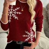 Women's Christmas Jumper – Snowflake Knit Festive Pullover