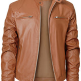 Men's Moto Style Jacket – Stand Collar Casual Biker Outerwear