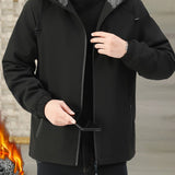 Men's Winter Hooded Jacket – Zip Front Casual Everyday Layer