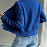 Women's Cable Knit Cardigan – Button Front Chunky Knitted Top