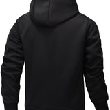 Men's Hooded Fleece-Lined Zip-Up Jacket - Cosy Winter Layer