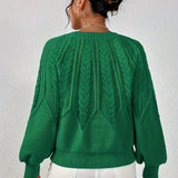 Women's Cable Knit Jumper – Relaxed Fit Chunky Winter Top