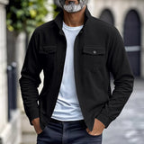 Men's Lapel-Collar Utility Jacket - Lightweight Button-Front Layer