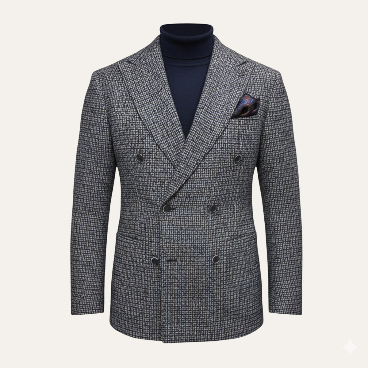 Men's Double Breasted Plaid Blazer | Classic Checked Style