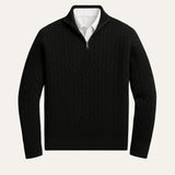 Men's Cable Knit Zipper Sweater | Old Money Sophistication & Winter Warmth