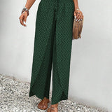 Wide Leg Geometric Print Trousers | Statement Comfort