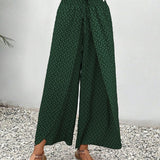 Wide Leg Geometric Print Trousers | Statement Comfort