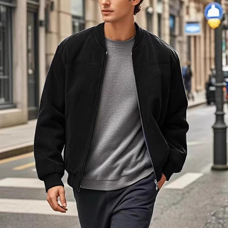 Men's Lightweight Stand-Collar Jacket - Everyday Zip-Up Layer