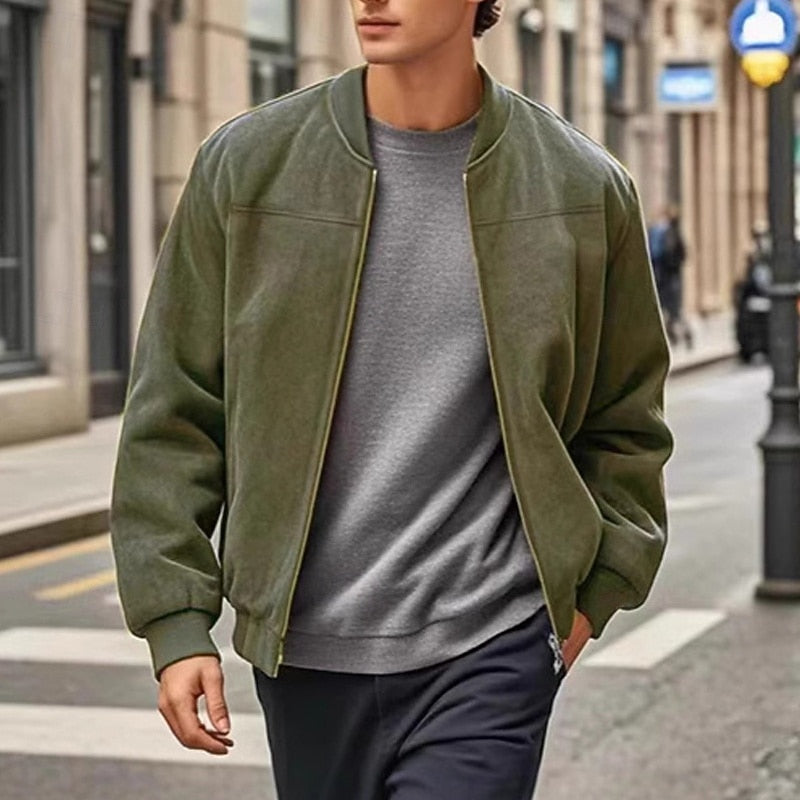 Men's Lightweight Stand-Collar Jacket - Everyday Zip-Up Layer