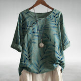 Leaf Print Button Blouse | Relaxed Fit, Effortless Style