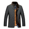 Men's quilted winter coat in black, front view