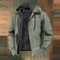 Men's padded winter coat in green, mid length