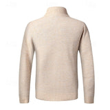 Men's Stand-Collar Zip Cardigan - Ribbed Trim Knit Layer