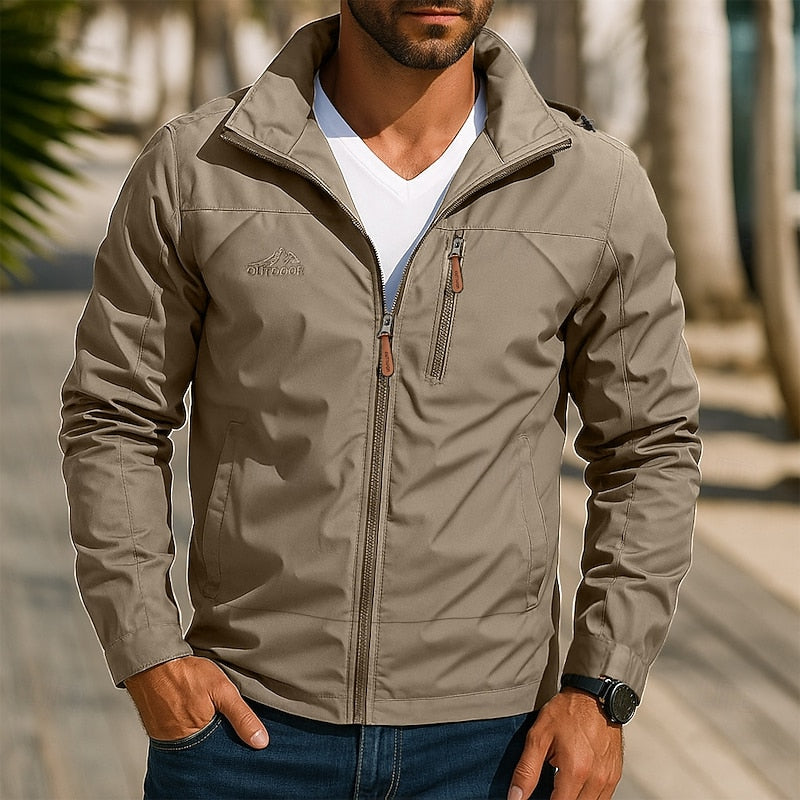 Men's All-Weather Outdoor Jacket - Wind-Resistant Zip Layer