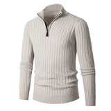 Men's Ribbed Quarter Zip Sweater – Classic Smart Casual Knit