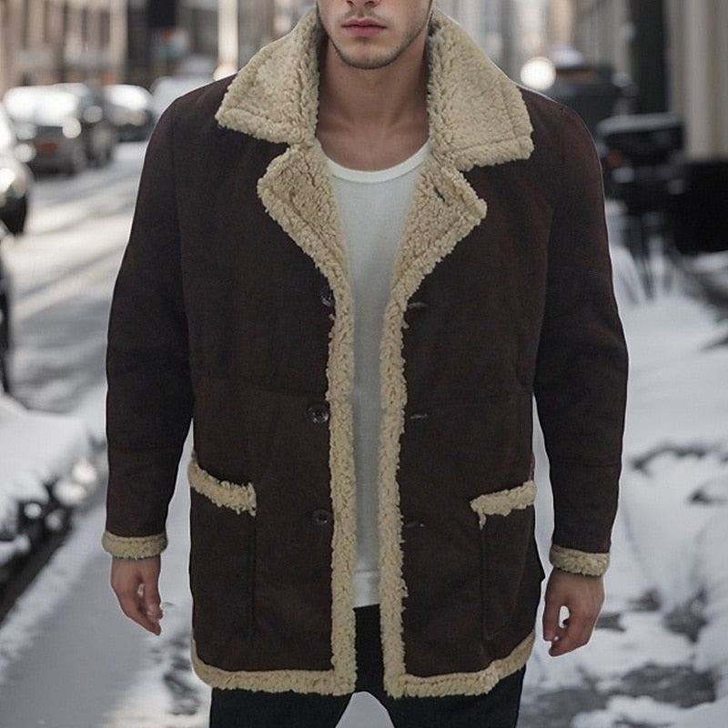 Men's Sherpa Lined Winter Jacket – Warm Insulated Outdoor Layer