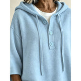 Women's Relaxed-Fit Hooded Jumper - Ribbed Cuff Knit Pullover