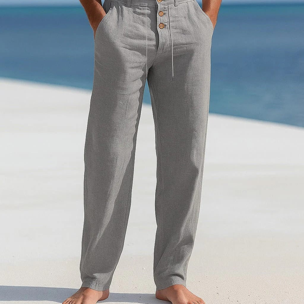 Men's Linen Trousers – Breathable Wide Fit Summer Style