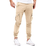 Men's Slim Fit Cargo Trousers – Stretch Fabric Pocket Style