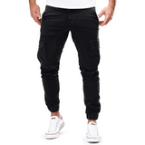 Men's Slim Fit Cargo Trousers – Stretch Fabric Pocket Style