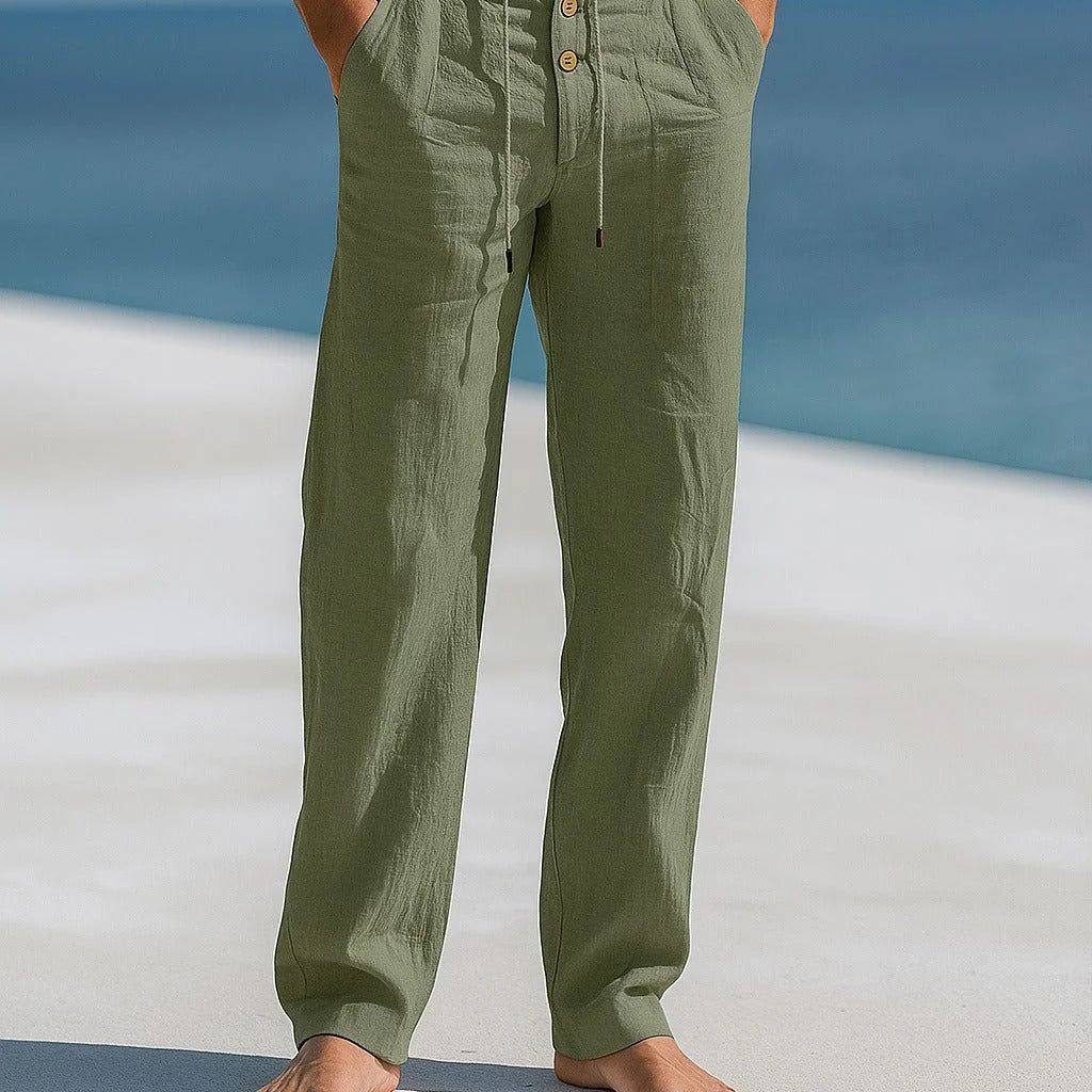 Men's Linen Trousers – Lightweight Breathable Summer Beach Pants