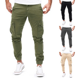 Men's Slim Fit Cargo Trousers – Stretch Fabric Pocket Style
