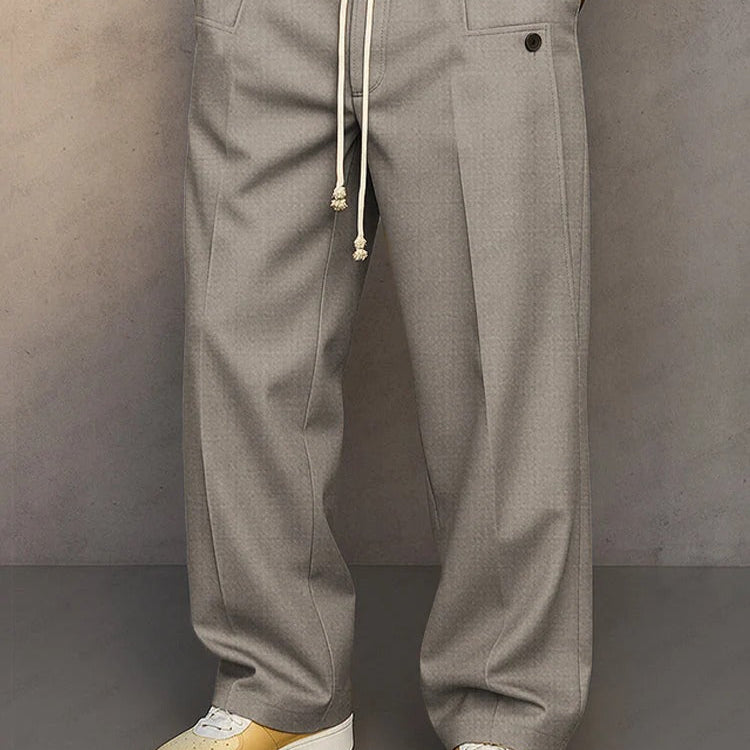 Men's Smart Drawstring Trousers – Elegant Adjustable Waist Pants