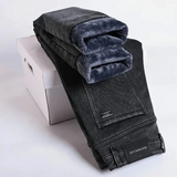 Men's Fleece Lined Jeans – Warm Winter Denim Casual Trousers
