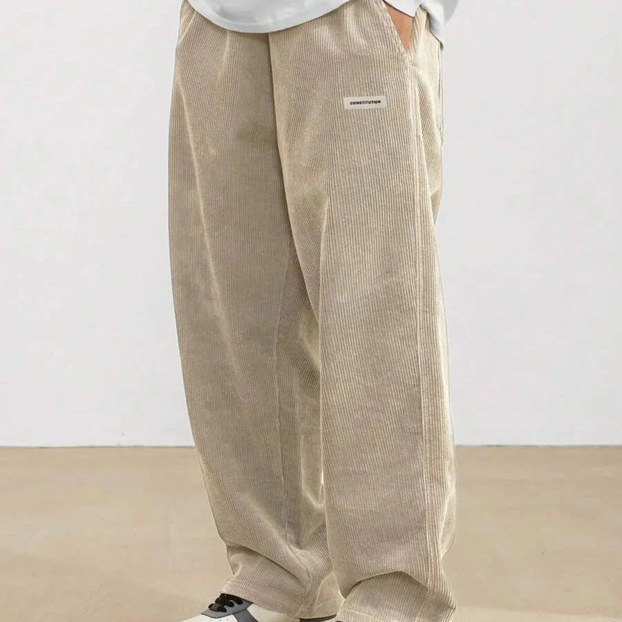 Men's Baggy Wide Leg Trousers with Adjustable Waist
