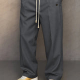 Men's Wide Leg Trousers – Loose Baggy Fit Relaxed Casual Pants
