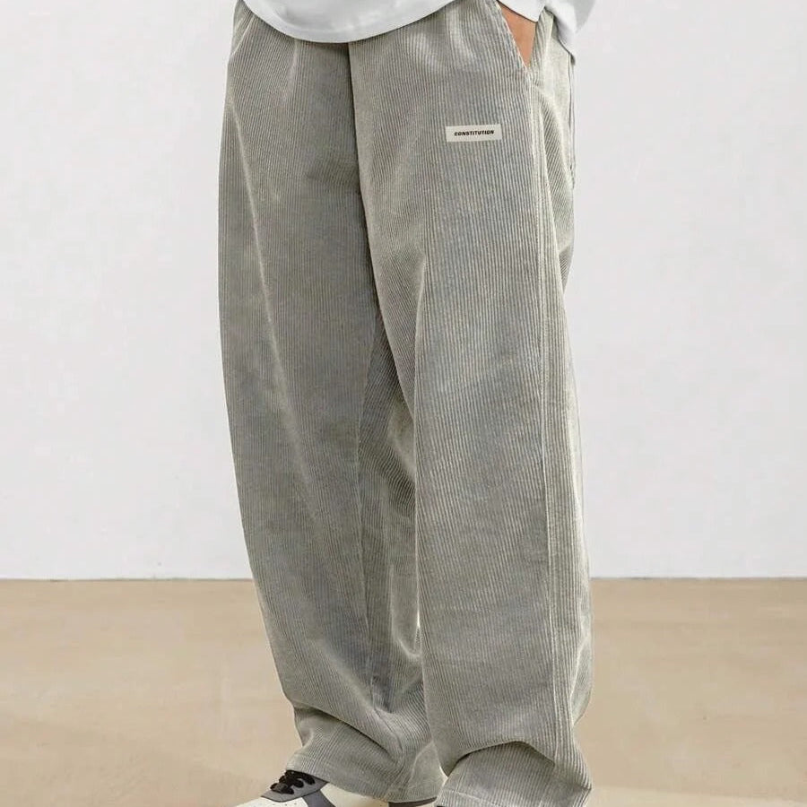 Men's Baggy Wide Leg Trousers with Adjustable Waist