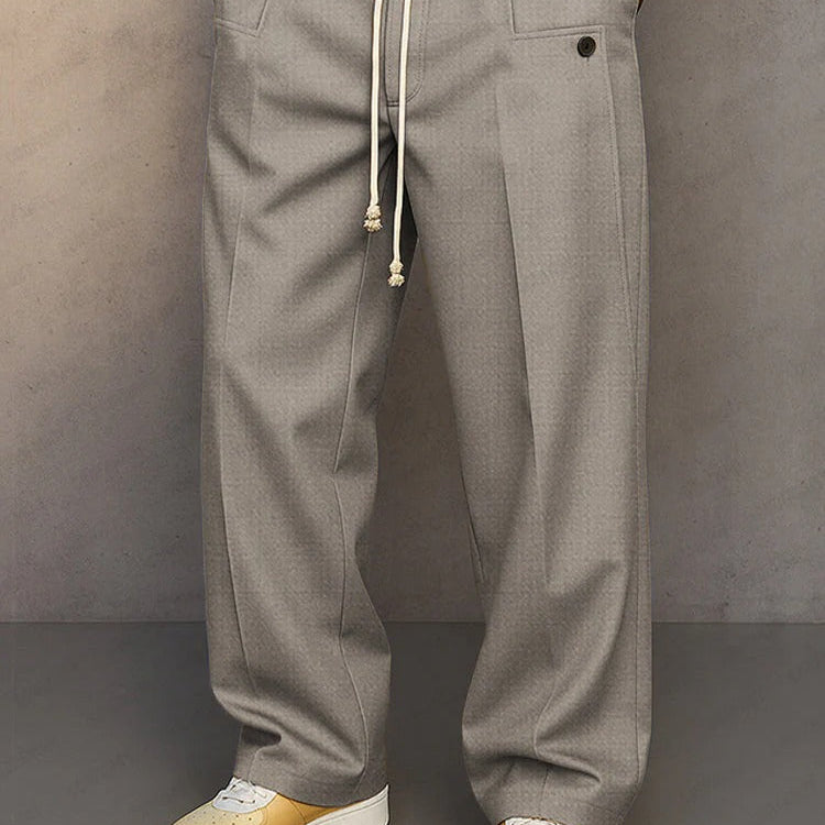 Men's Wide Leg Trousers – Loose Baggy Fit Relaxed Casual Pants
