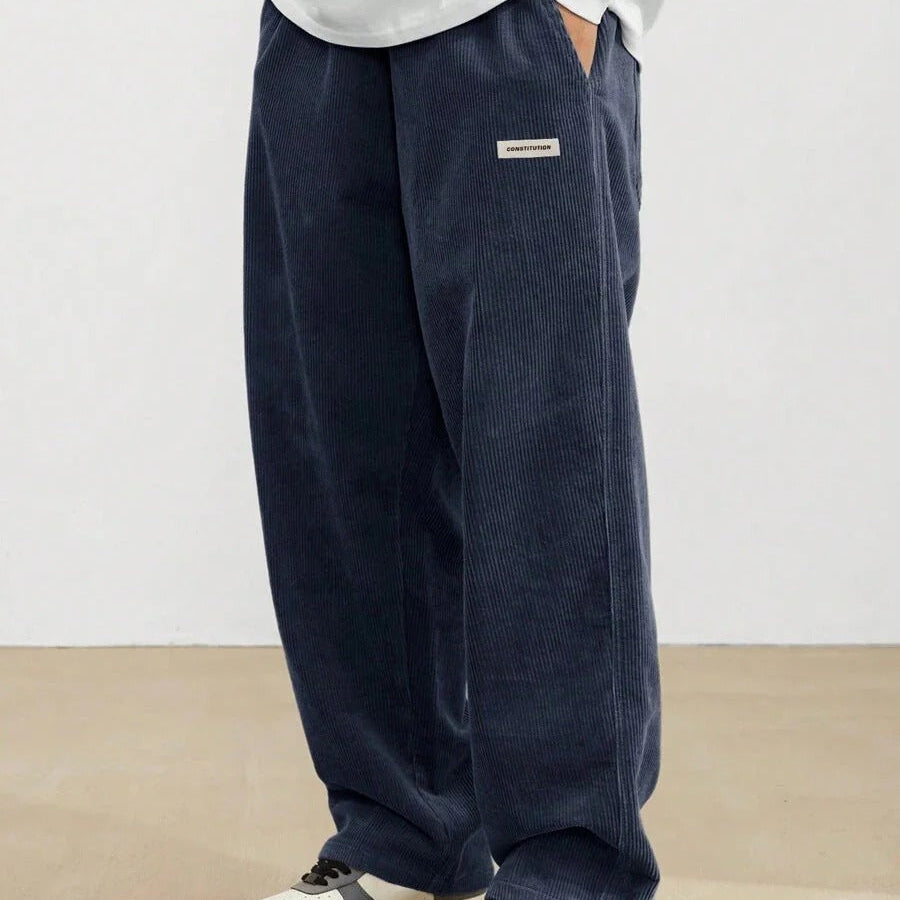 Men's Baggy Wide Leg Trousers with Adjustable Waist