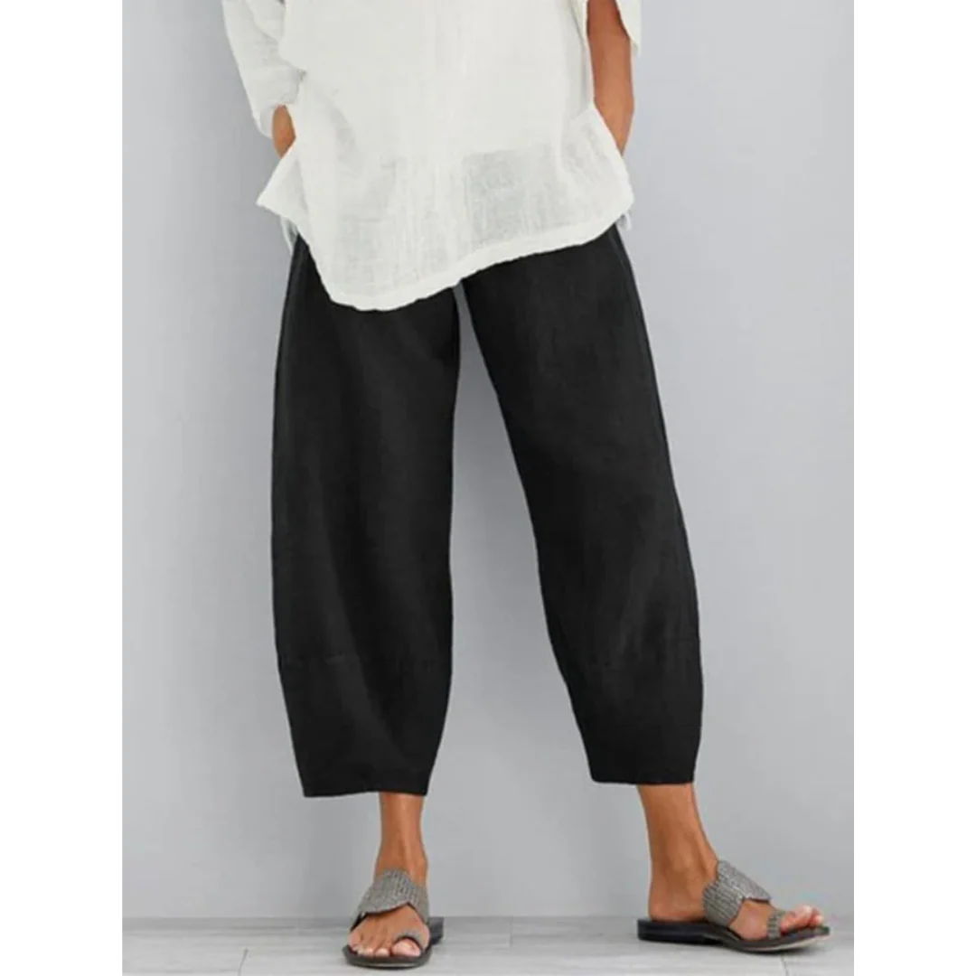 Women's Cotton Linen Trousers – Breathable Relaxed Leisure Fit