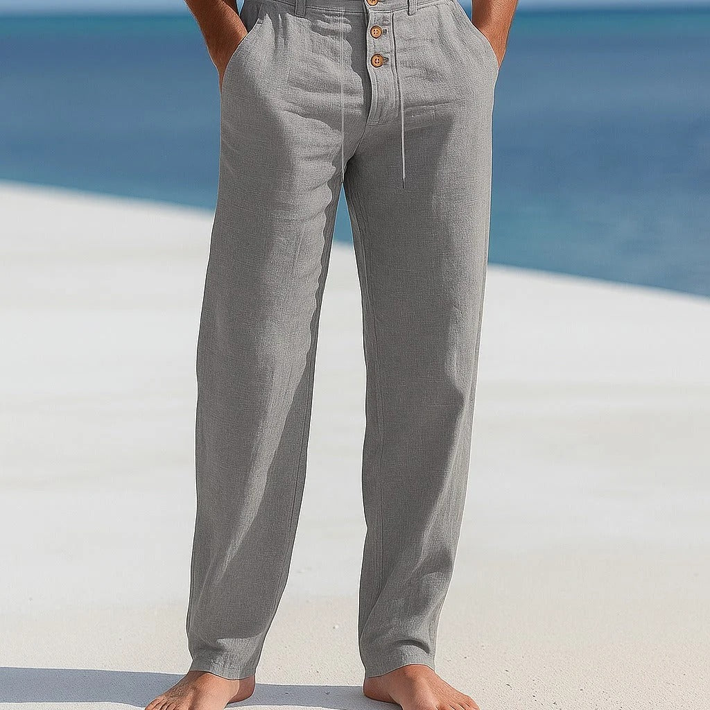 Men's Linen Trousers – Lightweight Breathable Summer Beach Pants