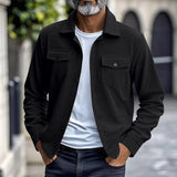 Men's Lapel-Collar Utility Jacket - Lightweight Button-Front Layer