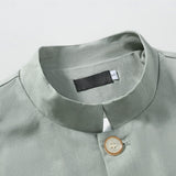 Men's Mandarin-Collar Button Jacket - Lightweight Layering Piece