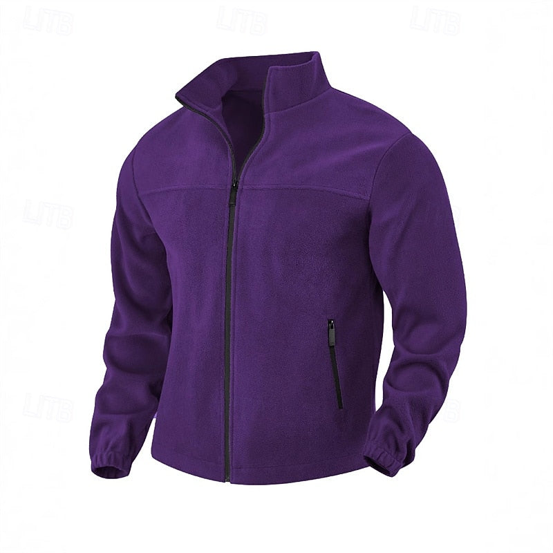 Men's Stand-Collar Full-Zip Jacket - Insulated Casual Layer
