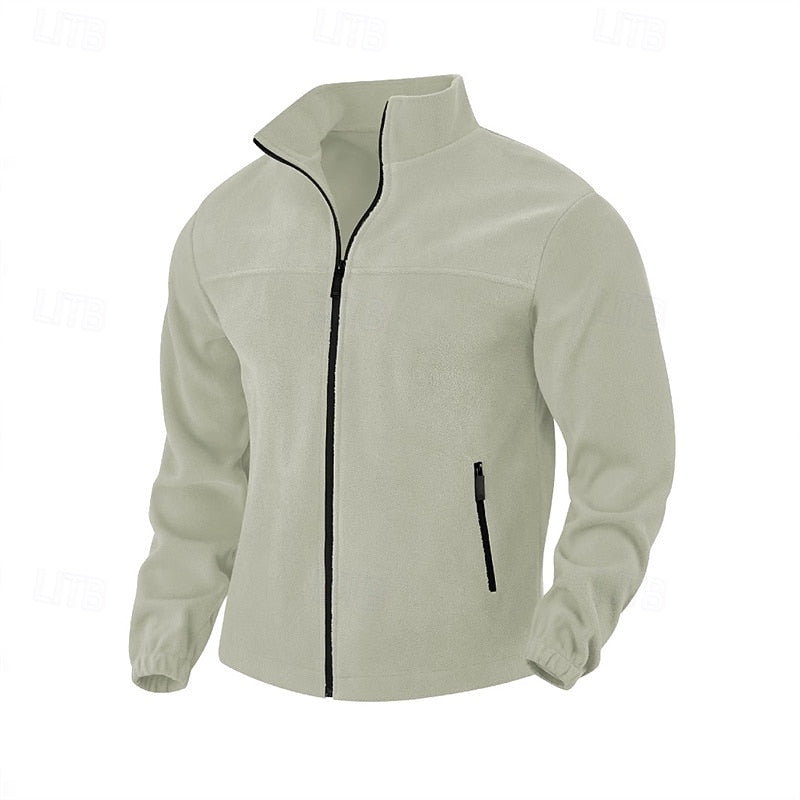 Men's Stand-Collar Full-Zip Jacket - Insulated Casual Layer