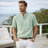 Men's Henley Shirt | Premium Cotton Linen Comfort