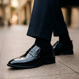 Men's Patent Leather Loafers | Luxury Slip-On Formal Elegance