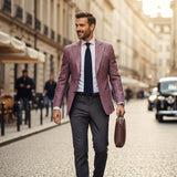 Men's Double Breasted Plaid Blazer | Classic Checked Style