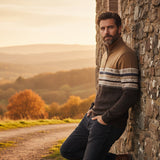 Men's Quarter Zip Cotton Sweater | Classic Fair Isle Comfort & Style