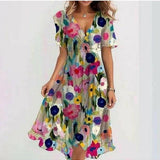Wrap Midi Dress Abstract Print | Sophisticated Comfort, Timeless Elegance