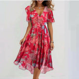 Wrap Midi Dress Abstract Print | Sophisticated Comfort, Timeless Elegance